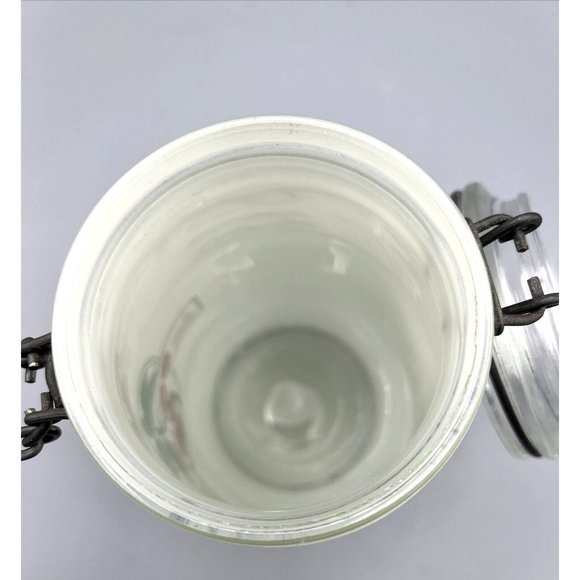 Vintage Cherries Glass Jar Canister Sugar 1.5L Hook & Wire Bale Lid - Picture 11 of 12